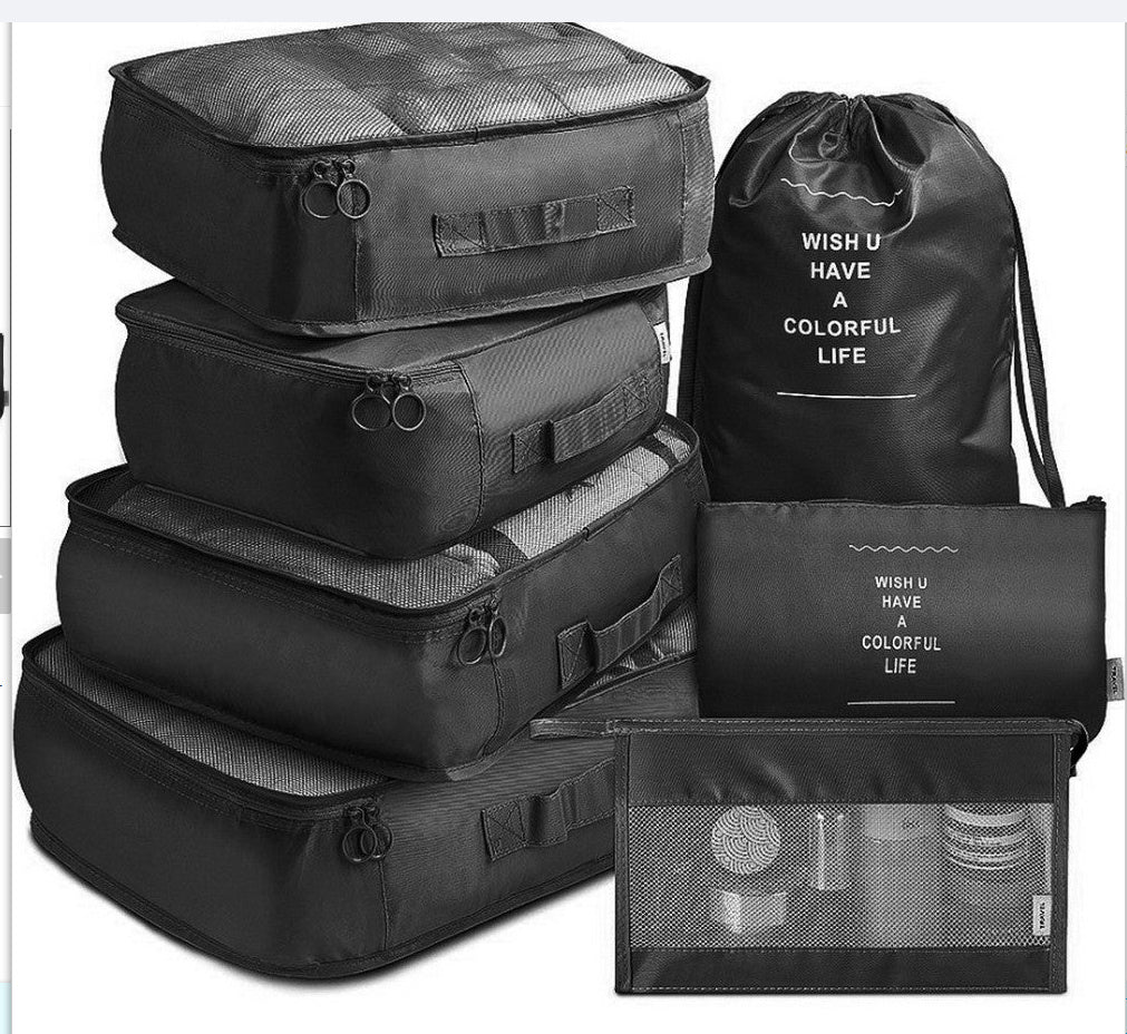 8 - piece Set Luggage Divider Bag Travel Storage Clothes Underwear Shoes Organizer Packing Cube Bag - silverfoxgoods